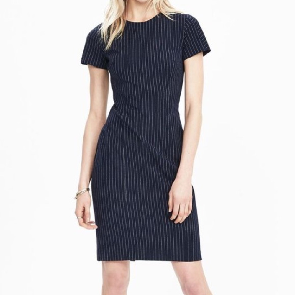 Pinstripe Bi-Stretch Dress